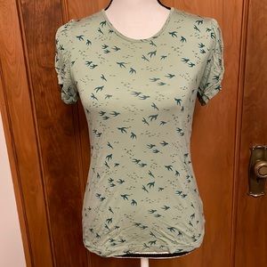 Postella Cap-Sleeve Sage Green T-Shirt